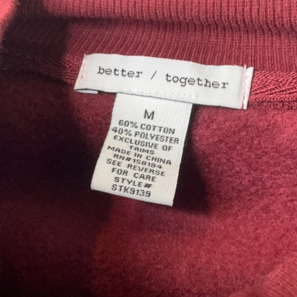 Better Together Womens Burgundy Track Jacket Size M - Picture 3 of 9